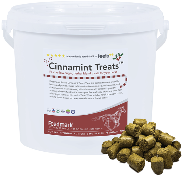 Cinnamint Treats next to a white tub 
